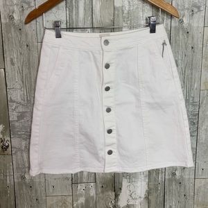White Jean Button up Skirt Size 4